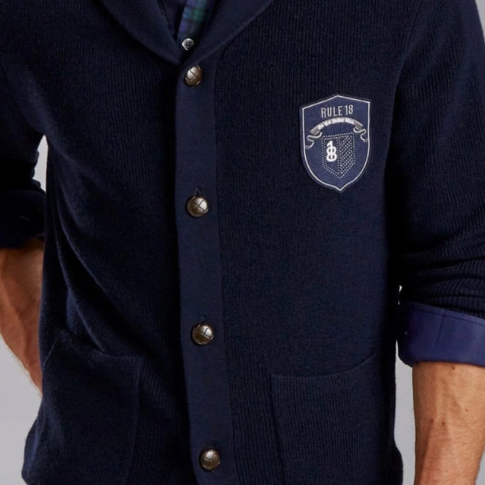 Rule 18 shawl collar cardigan